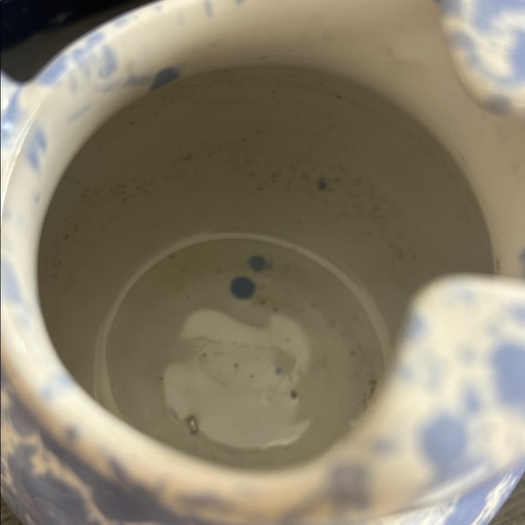 Bennington Pottery Blue Morning Glory Speckled 3.5” Spongeware Creamer Vermont - Picture 3 of 6